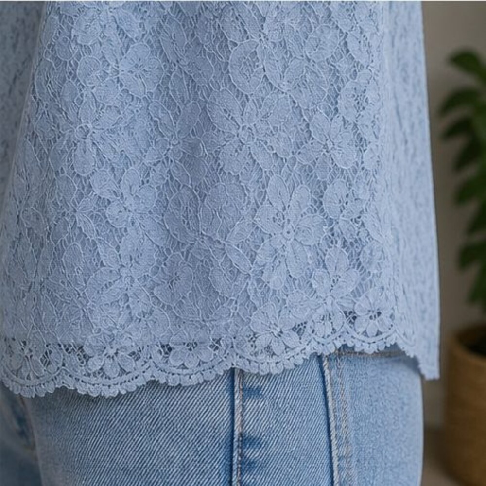 Blue Wrap Blouse - Picture 6 of 6